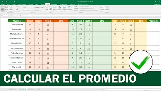 Como sacar promedio en Excel Calcular Promedio [upl. by Hamlani]