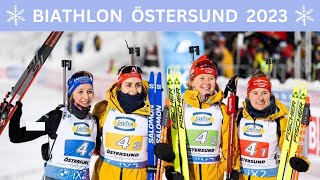 Biathlon in Östersund Deutsche Staffel kämpft um Sieg [upl. by Esiuol]