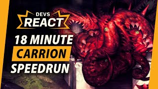 Carrion Developers React to 18 Minute Speedrun [upl. by Goddord924]