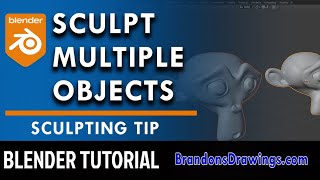 How to Sculpt Multiple Objects in Blender  Tutorial [upl. by Werdnaed]