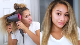 Curly to Straight Hair Tutorial Updated [upl. by Dleifxam]