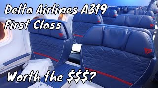 Delta Airlines First Class Airbus A319 Flight Review CC [upl. by Ynamrej760]