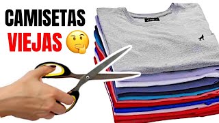 3 IDEAS FÁCILES DE RECICLAR CAMISETAS VIEJAS  TRANSFORMAR ROPA [upl. by Vonni]