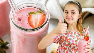 STRAWBERRY BANANA SMOOTHIE  just 4ingredients [upl. by Moishe97]