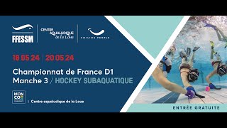 UWH  D1F Jour 3 Championnats de France Hockey Subaquatique  D1 Féminine  Montluçon [upl. by Burgener]