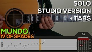 IV of Spades  Mundo SOLO Studio Version Guitar Tutorial with TABS on SCREEN [upl. by Thurston859]