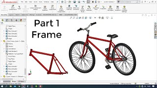 Solidworks Tutorial  How to Make a Bicycle Design Part 1  Frame [upl. by Barboza955]