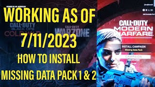 How to install Call of Duty Modern Warfare Missing Data Packs Error Fix 2022 [upl. by Zerep]