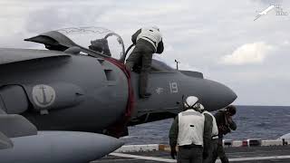 Insane US Harrier Pilot Flying in Middle of Ocean AV8B Harrier II [upl. by Yecac756]