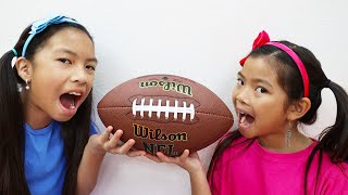 Emma and Wendy Pretend Play Real vs Fake Food Chocolate Challenge  Kids Toys Tools amp Football [upl. by Redfield]