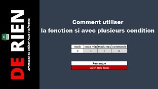 comment utiliser la fonction si avec plusieurs condition  Tutoriel Excel  DE RIEN [upl. by Negriv]