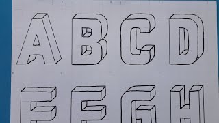 3d Drawing Capital Letter A To Z  How To Draw Alphabet Lettering A Z Easy Simple For Beginners [upl. by Anohsal]