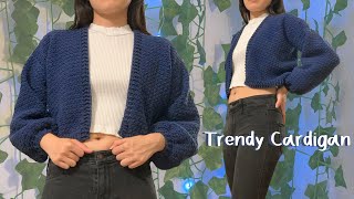 Trendy Crochet Cardigan Tutorial [upl. by Gnot]