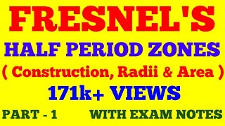 FRESNELS HALF PERIOD ZONES  PART  1  WAVE amp OPTICS  WITH EXAM NOTES [upl. by Paulson]