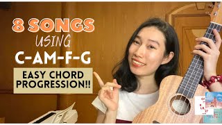 8 SONGS WITH 4 EASY CHORDS Ukulele Tutorial by Chairia Tandias [upl. by Kallick]