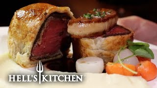 We try Gordon Ramsays FAMOUS Beef Wellington at Hells Kitchen [upl. by Veronike]