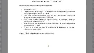 Lec003 Práctica Rendimientos Capital Mobiliario IRPF umh1896 201516 [upl. by Oaoj]