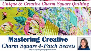 EASIEST Charm Square Quilt in ONE DAY Creative 4Patch Blocks  Lea Louise Quilts Tutorial [upl. by Zebe186]