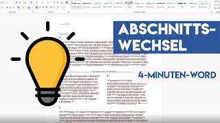 Word Abschnittswechsel amp Seitenumbruch einfach erklärt 4MinutenWord [upl. by Elonore985]