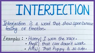 Interjection with examples Definition of interjection English grammar [upl. by Uv]