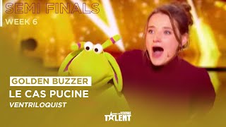 GOLDEN BUZZER  21YearOld Capucine Singing Ventriloquist Gets Golden Buzzer [upl. by Eeruhs]