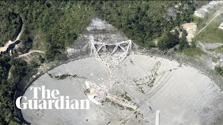 Drone footage shows giant Arecibo Observatory collapsing in Puerto Rico [upl. by Rhodia]