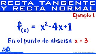 Ecuación de las rectas Tangente y Normal  Ejemplo 1 [upl. by Lleda]