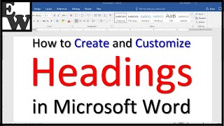 How to Create and Customize Headings in Microsoft Word [upl. by Epp]