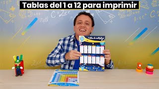 Tablas de multiplicar del 1 al 12 para imprimir en PDF [upl. by Dowling]