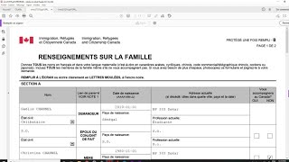 COMMENT REMPLIR CE FORMULAIRE RENSEIGNEMENT SUR LA FAMILLE IMM5707 F [upl. by Ocirderf275]