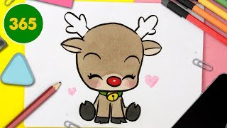 HOW TO DRAW A CUTE Reindeer KAWAII [upl. by Iaoh]