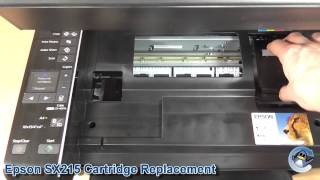 Epson Stylus SX215 How to Change Ink Cartridges [upl. by Iruy116]