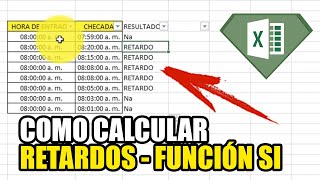 Formula para calcular los retardos y horas extras en Excel 2020 [upl. by Lesna967]