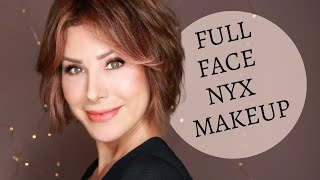 BEST DRUGSTORE MAKEUP  Full Face of NYX Beauty on Mature Skin  Dominique Sachse [upl. by Atsillac]