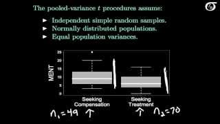 PooledVariance t Tests and Confidence Intervals An Example [upl. by Ysnil]