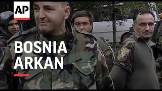 BOSNIA CAPTURED SOLDIERS PARADED BY SERB PARAMILITARY LEADER [upl. by Gayn493]