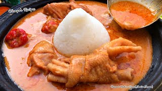 How To Make Authentic Peanut Butter Soup With Rice Ball Today Ghana Nkatie Nkwan Special [upl. by Uzzia]