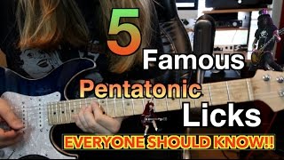 5 Famous Pentatonic Licks Everyone Should Know  With Tabs [upl. by Evatsug47]