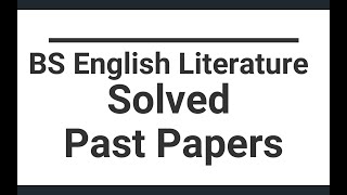 Solved Past Papers of BS 1st Semester English Literature history [upl. by Seabrook718]