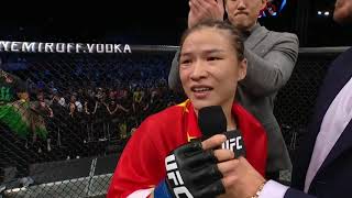 UFC Shenzhen Zhang Weili and Jessica Andrade Octagon Interviews [upl. by Eimmak]