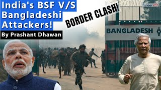 Sudden Clash at India Bangladesh Border  Indias BSF vs Bangladeshi Attackers [upl. by Deina]