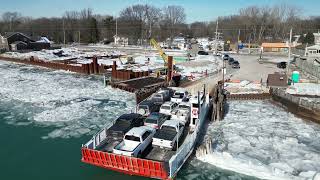 Harsens Island Ferry Algonac  Harsens Island Michigan 4K [upl. by Eihctir]