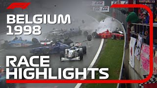 1998 Belgian Grand Prix Race Highlights  DHL F1 Classics [upl. by Peltier]