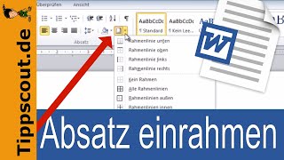 Rahmen in Word  Absätze einrahmen [upl. by Yardley401]