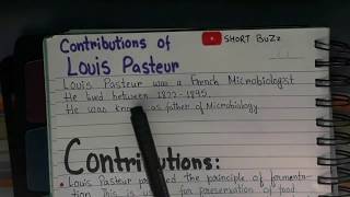 Contributions Of Louis Pasteur in Microbiology louispasteurcontribution microbiology pasteur [upl. by Ettevi929]