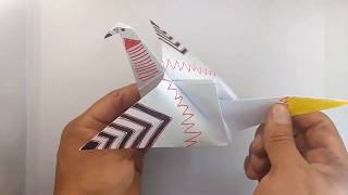 COMO HACER UNA PALOMA DE PAPEL  PAJARO  QUE VUELA  ORIGAMI [upl. by Painter]