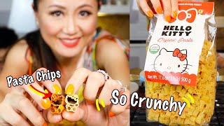 Hello Kitty pasta chips Wait to hear the crunchy sounds is everything [upl. by Katine]