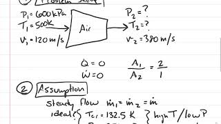 Thermodynamics Steady Flow Energy Balance 1st Law Nozzle [upl. by Aicen]