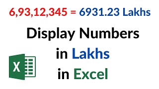 Display numbers in Lakhs in Excel [upl. by Faucher]