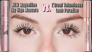 NEW MAYBELLINE SKY HIGH MASCARA VS LOREAL VOLUMINOUS LASH PARADISE  BEST DRUGSTORE MASCARA 2020 [upl. by Rufford]